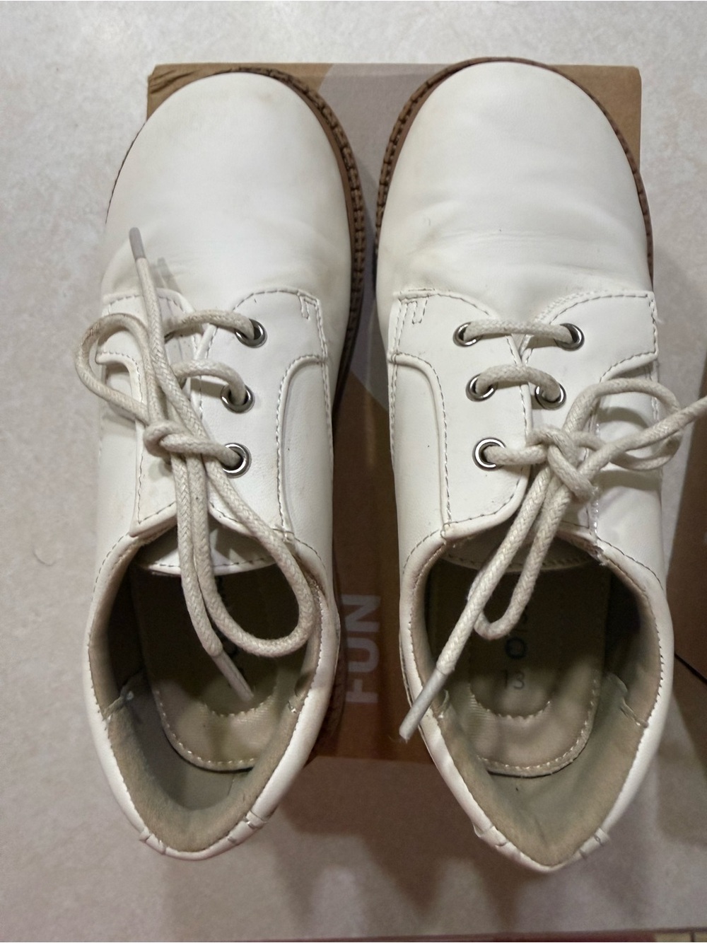 PatPat White Kids Lace-Up Dress Shoes